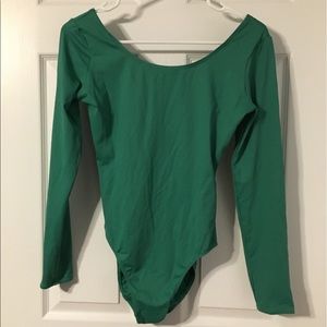 Danskin Green Long Sleeve Leotard Size L
